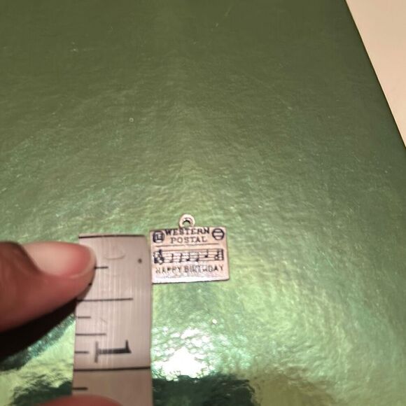 Vintage Sterling Silver 925 Westen Postal Happy Birthday Charm Telegram Art Deco - Picture 6 of 7